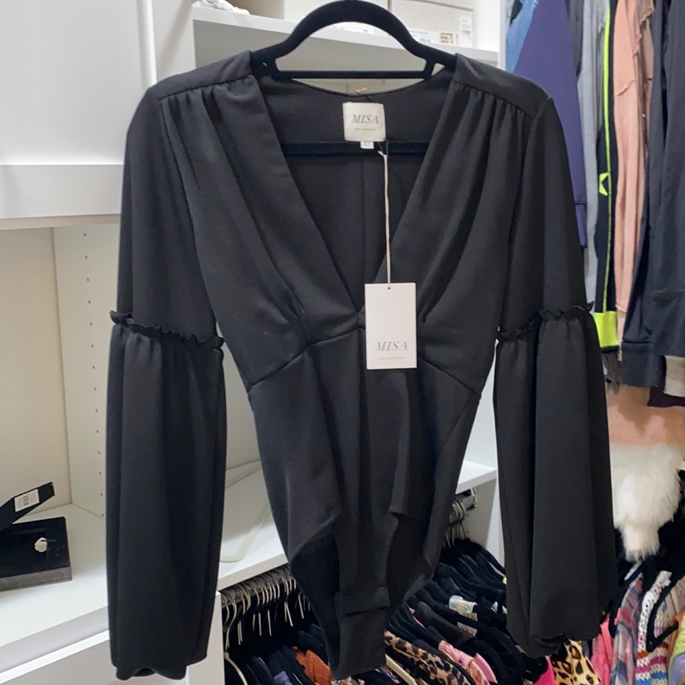 Misa Los Angeles xs bell sleeve body suit